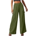 thumbnail image 1 of cocolona Womens Wide Leg Pants Business Casual Work Pants Fashion Solid Color Baggy Cargo Pants Suit Pants with Pockets, 1 of 7