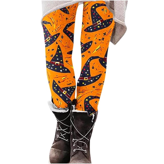 cocolona Womens Winter Casual Halloween Print Leggings Elastic Waist Stretch Slim Workout Gym Yoga Pants