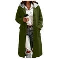 thumbnail image 1 of cocolona Womens Winter Long Cardigan Coat Long Sleeve Button Hooded Trench Coat Fashion Solid Color Pea Coat Casual Overcoat Outwear, 1 of 7