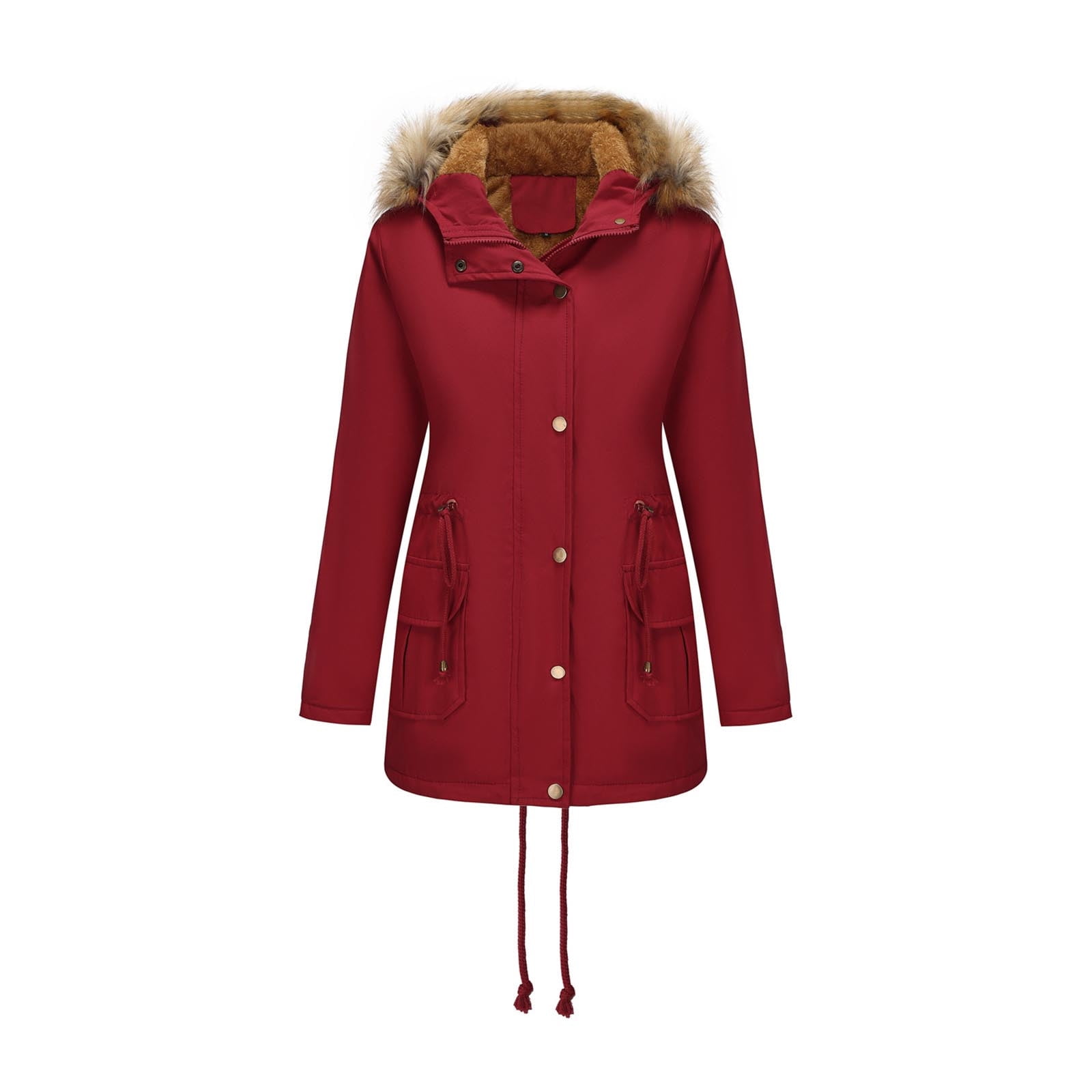 cocolona Womens Winter Long Fleece Coats Waterproof Windproof Outdoor ...
