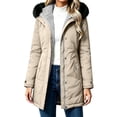 thumbnail image 1 of cocolona Womens Winter Long Jacket Hooded Long Sleeve Fleece Lined Zipper Outerwear Winter Snow Warm Long Coat, 1 of 4
