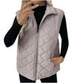 thumbnail image 1 of cocolona Womens Winter Puffer Vest Zip Up Stand Collar Sleeveless Quilted Jacket Casual Lightweight Warm Puffer Coats Outwear, 1 of 8