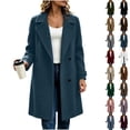 thumbnail image 1 of cocolona Womens Winter Trench Coat Notch Lapel Long Sleeve Classic Overcoat Solid Color Elegant Long Jacket, 1 of 7