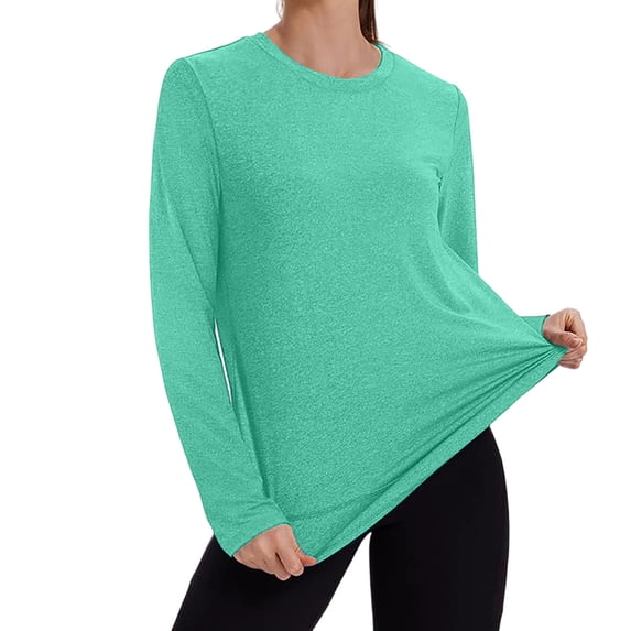 cocolona Womens Workout Tops Long Sleeve Quickly Dry UPF 50+ Sun Protection Shirts 4Crew Neck T-shirts Outddor Hiking Running Tees Shirts