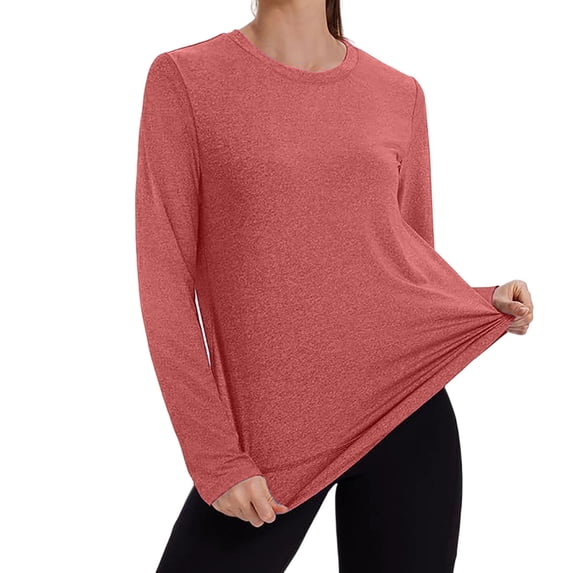 cocolona Womens Workout Tops Long Sleeve Quickly Dry UPF 50+ Sun Protection Shirts 4Crew Neck T-shirts Outddor Hiking Running Tees Shirts