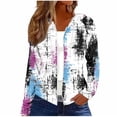 thumbnail image 1 of cocolona Womens Zip Up Hoodie 2025 Fall Winter Long Sleeve Casual Hooded Sweatshirts Fashion Loose Floral Print Jacket, 1 of 5