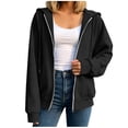 thumbnail image 1 of cocolona Womens Zip Up Hoodie Fall Winter Long Sleeve Oversized Hooded Sweatshirt Trendy Solid Color Jackets Tops with Pockets, 1 of 7