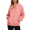 thumbnail image 1 of cocolona Womens Zip Up Hoodie Long Sleeve Lightweight Loose Sweatshirts Trendy Casual Jackets With Pocket, 1 of 6