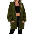 thumbnail image 1 of cocolona Womens Zip Up Hoodies Fall Casual Oversized Hooded Sweatshirts Fashion Solid Long Sleeve Jacket Winter Coats for Women, 1 of 9