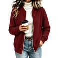 thumbnail image 1 of cocolona Womens Zipper Cardigan Sweater Trendy Crew Neck Long Sleeve Casual Sweater Knit Warm Fall Winter Cardigan, 1 of 6