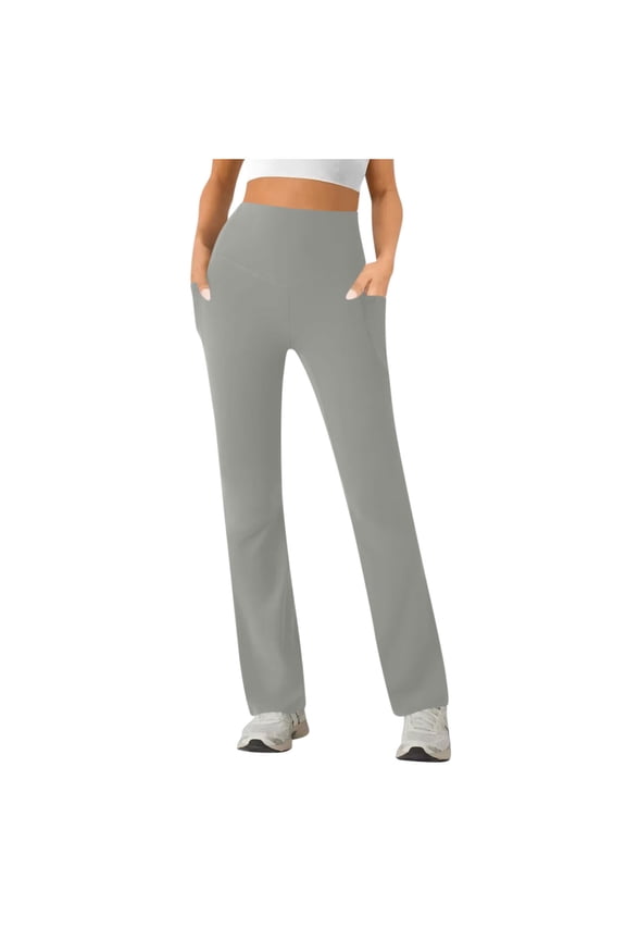 Yoga Pants Womens Fashion Casual Solid Color Work Pants Stretch Soft Workout Yoga Pants with Pockets