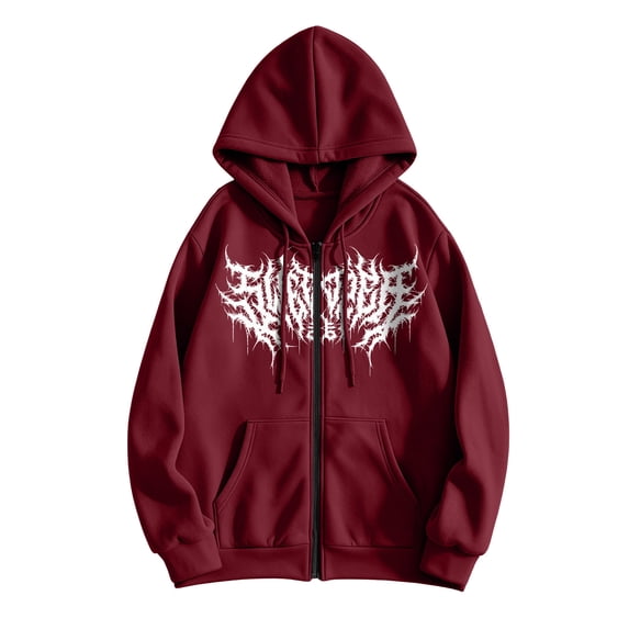 cocolona Zip Up Hoodie Mens Long Sleeve Drawstring Sweatshirt Fall Winter Fashion Casual Hooded Jacket Print Tops