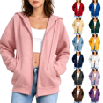 thumbnail image 1 of cocolona Zip Up Hoodies for Women Solid Color Drawstring Long Sleeve Sweatshirts Fall Trendy Casual Tops with Pockets, 1 of 7