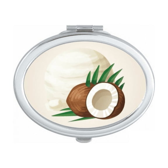coconut ice popsicles oval mirror portable fold hand makeup double side glasses