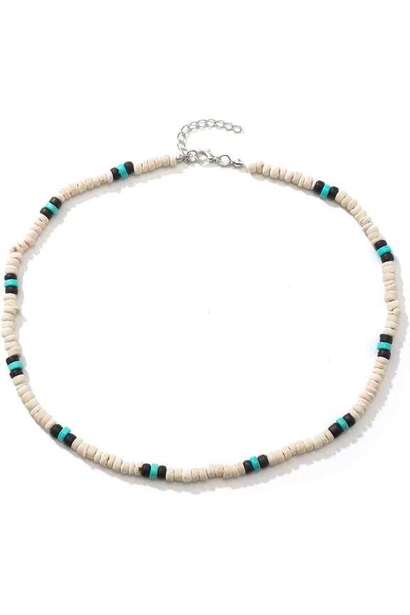 coconut shell wood bead necklace Men's niche high fashion vintage patchwork beaded collarbone chain,men's necklaces