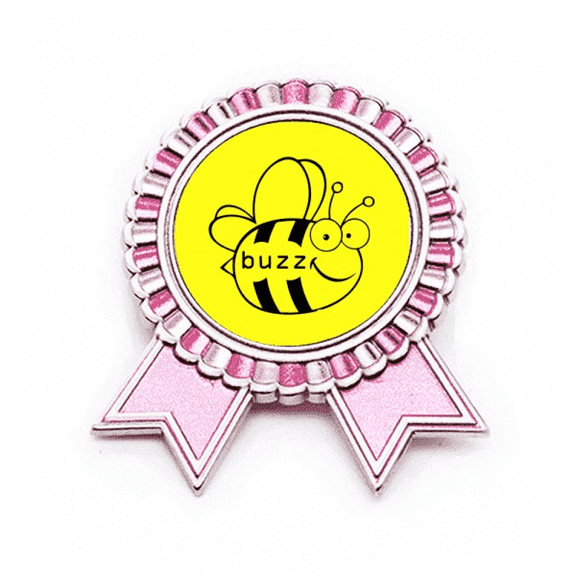 cocs hybee boss Badge Brooch Pin Pink Winner Award Medal