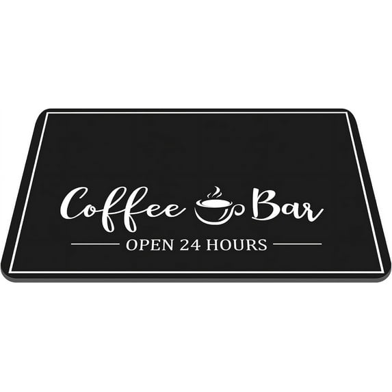 coffee bar mat 23.5" x 15.5" coffee mat for countertop coffee placemats coffee bar accessories coffee pot mat Hide Stain Rubber Backed Absorbent Dish Drying Mat