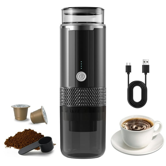 coffee maker,Tea Coffee Tea Operation With 4 Maker Work With One Button Operation Button Operation With Portable Espresso Coffee Indicator Handheld Coffee With Tea With 4 Black