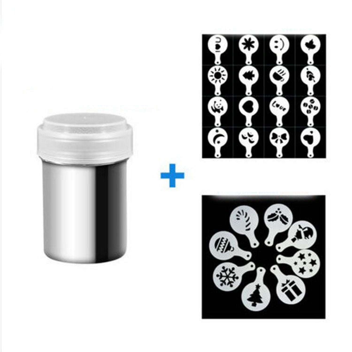 4-Piece Stainless Steel Coffee Stencils For Latte Art | Reusable Decorating Templates For Cappuccino, Cakes & More | Silver Designs