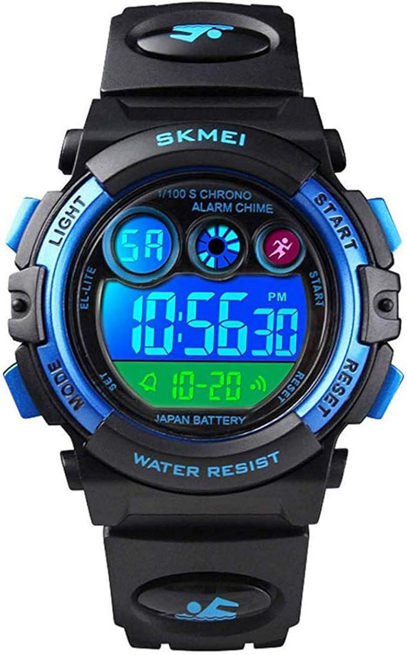 Cofuo Kids Digital Sport Wristwatch Waterproof with Multi Function LCD Colorful LED Timer for Game Time Walmart