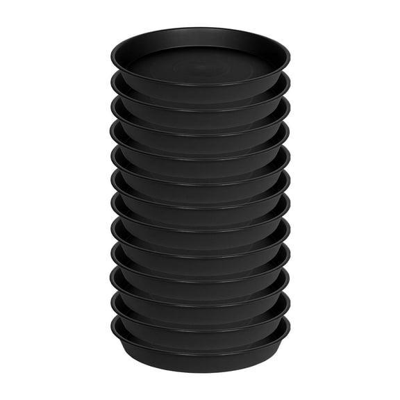 colaxi 12 Pieces 11.81 "Plant Base Cups Heavy Practical Flowerpot -Unter Cups Plant for Interior in The Open Planter in Black