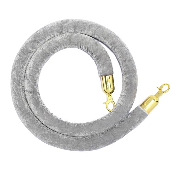 colaxi 1Piece Rope 1.5 VIP with Stainless Steel Hooks Snap Stanchion Rope for Queue Divider Hotel Movie Theaters , Gray