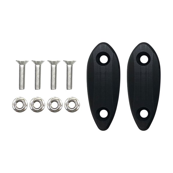 colaxi 2 Pieces Motorcycle Rearview Mirror Base Decorative Cover Aluminum Alloy Rearview Mirror Block Off Base Plates Side Mirror Wind Base Decorative Cover Black