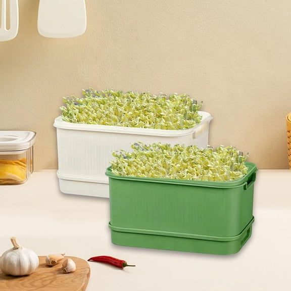 colaxi 2 Pieces Sprouts Tray Growing Kit Multipurpose Gardening Tool Planting Container Microgreens Growing Trays for Indoor Outdoor