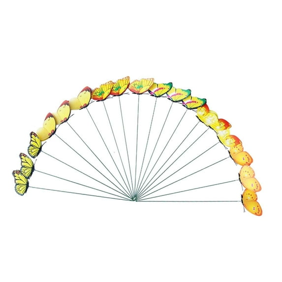 colaxi 24Pcs Butterfly Garden Stakes Butterfly Decorations Outdoor Art Outside Planter Decorative Lawn Ornaments for Porch Plant Pot Yellow