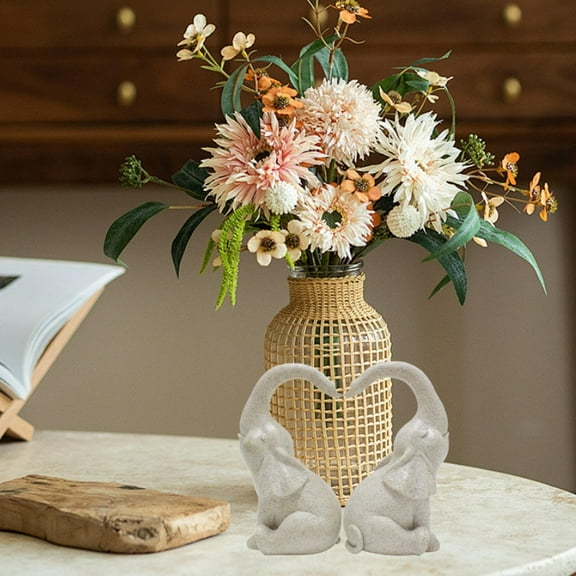 colaxi 2x Garden Elephant Statue Craft Decorative Collection Creative Animal Sculptures Garden Decoration for Balcony Garden Outdoors