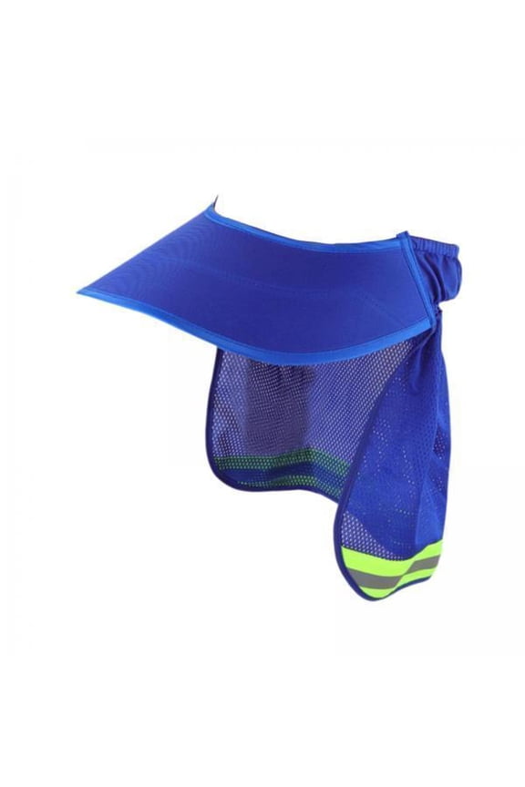 2xHard Hat Sun Shade Wide Brim Breathable Outdoor Activities Neck Cover Blue