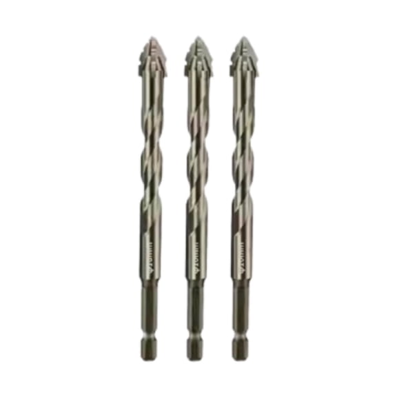 colaxi 3 Pieces Four Flute Sawtooth Eccentric High Hardness, Wear Resistant, Multifunctional Home for Concrete 10mm