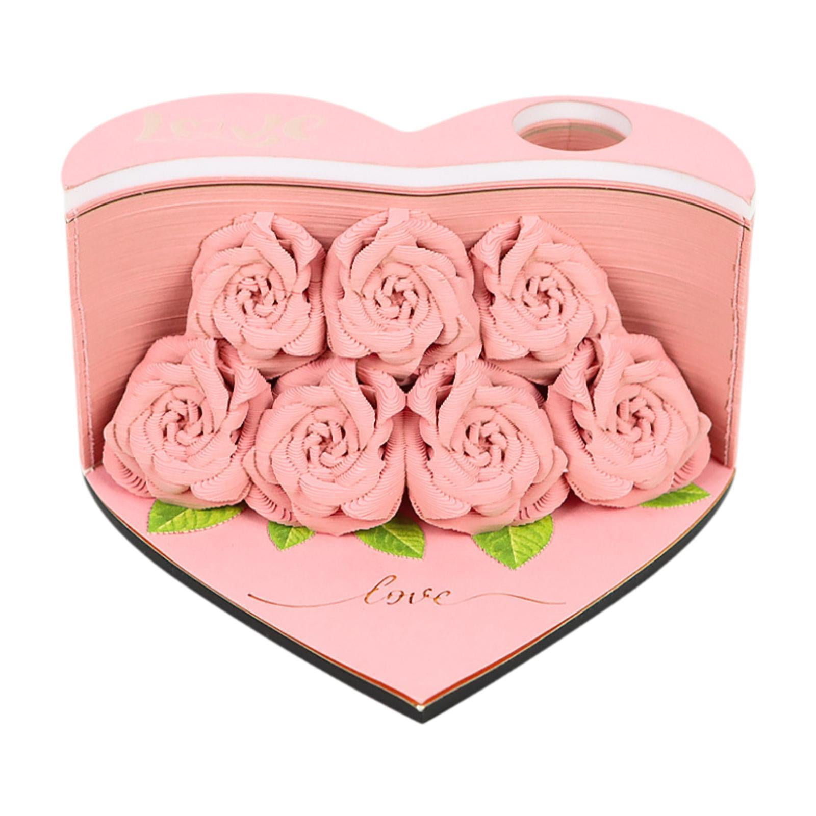 colaxi 3D Memo Pad Story Notepad Paper Carving Art 156 Pages Creative Decorative Notepad Note Pad for Home Living Room Decor Pink