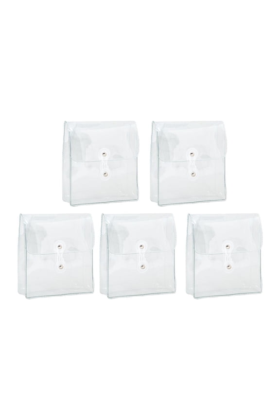 5Pcs Sticker Organizer Washi Tapes Organizer DIY Sticker Holder Portable Visible PVC Makeup Bag Cosmetic Organizer for School