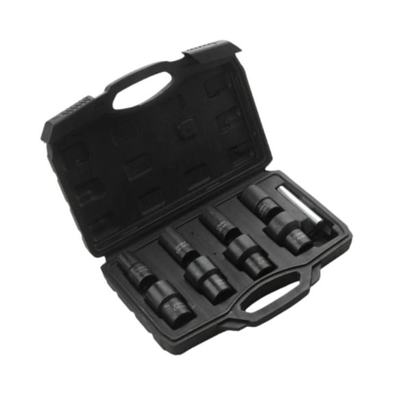 colaxi 8 Pieces Impact Socket Set Nut Extractor Metric 14-27 mm Multifunctional Sturdy with Nut Removal Bar Damaged Nut s