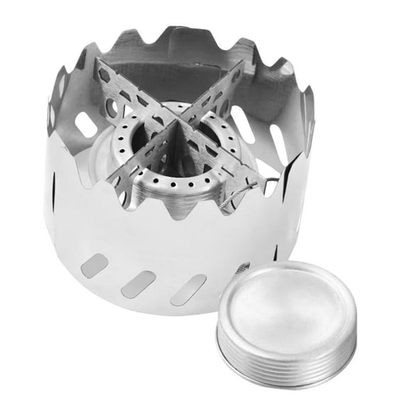 colaxi Alcohol Burner Alcohol Furnace Burner Metal Portable Mini with Windshield with Stand for Picnic Traveling BBQ Hiking Barbecue