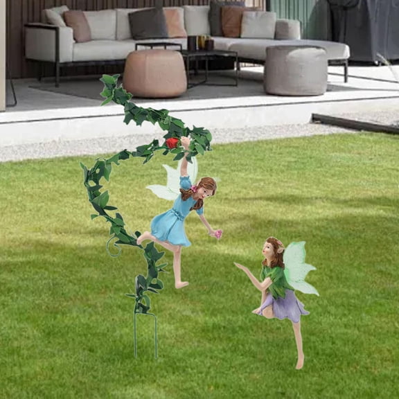 colaxi Blume Fairy Garden Stakes Harz Sculptures Creative Ideal Gift Miniature Statues Decorations for Garden Ruardous Bonsai Backard