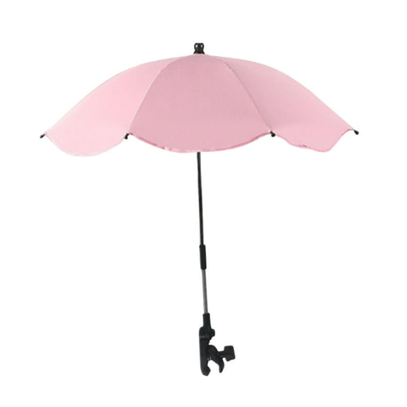 colaxi Clip on Umbrella Parasol Modern Waterproof Multifunctional Plant Shade Beach Chair Umbrella for Outdoor Summer Travel Camping Pink