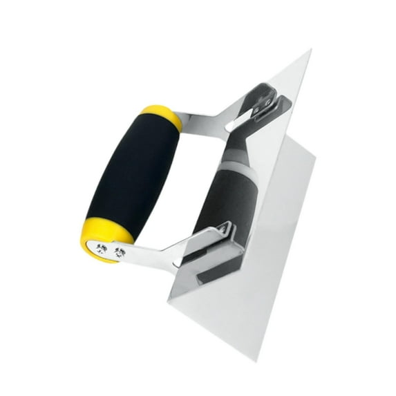colaxi Corner Trowel Bricklaying Finishing Trowel Stainless Steel Versatile Rubber Handle Concrete Hand Edger Cement Plastering Tool A