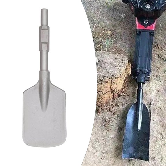 colaxi Demolition Hammer Clay Spade Head Steel Spade Multifunctional Efficient Trenching Flat Spade Freezing Soil Digging Soil Spade Square