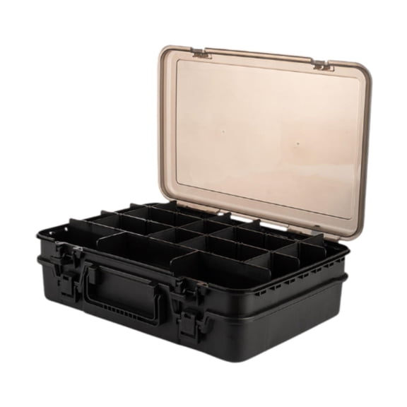 colaxi Double-layer Fishing Tool Box Fishing Box for Freshwater Fishing Accessories Black
