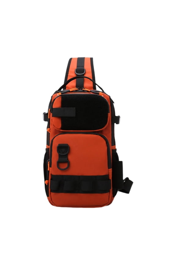 Fishing Chest Bag Waterproof Women Men Zipper Closure Chest Pack Lightweight for Running Hiking Travel Orange