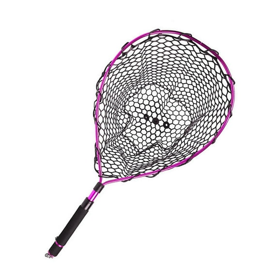 colaxi Fishing Net Extendable Lightweight Fishing Landing Net for Bass Salmon Trout Rose Pink