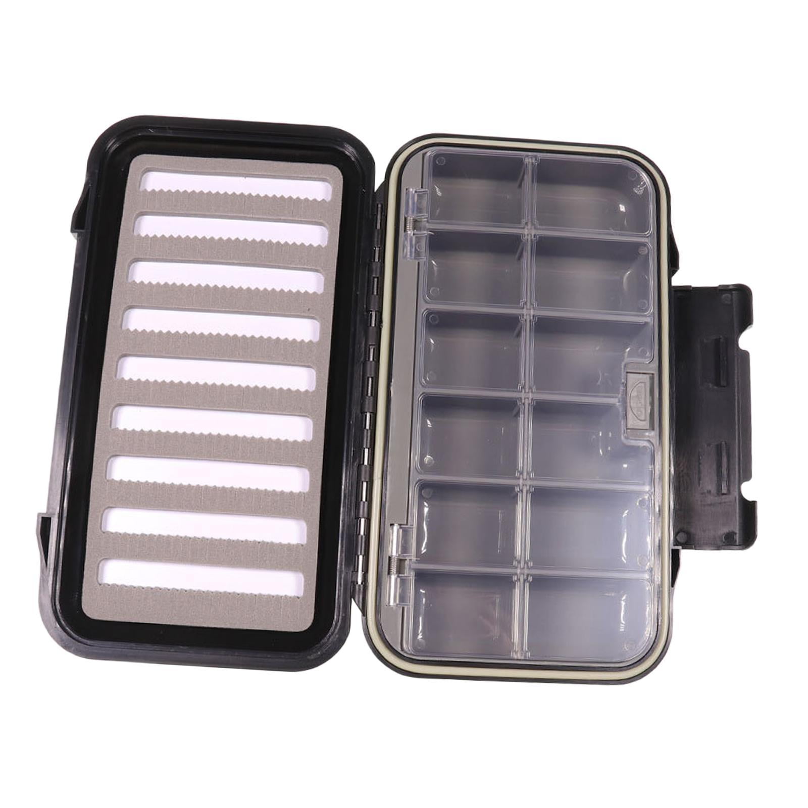 colaxi Fishing Tackle Box Fishing Lures Box with Compartments with Sponge Compact Multipurpose Sturdy Practical Fishing Storage Box A