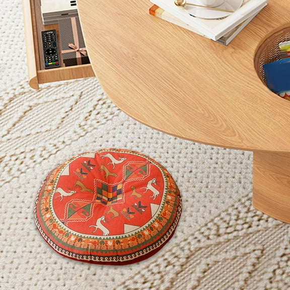 colaxi Floor Cushion Tatami Mat Easy to Use Multifunctional Chair Cushion Circle Cushion for Office Bedrooms Living Room Watching TV Elks pattern