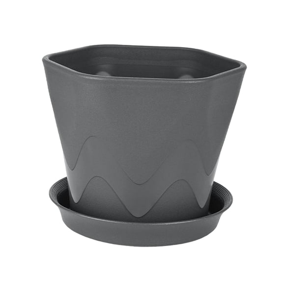 colaxi Flowerpot with Base Modern Sturdy Vegetable Planter for Courtyard Patio Home Gray