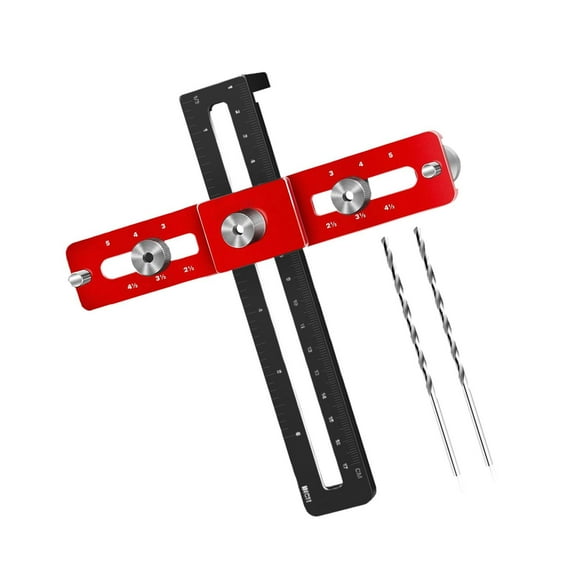 colaxi Foldable Cabinet Hardware Jig Punch Locator Drill Guide Cupboard Aluminum Cabinet Handle Jig Adjustable for Wardrobe Bookcase