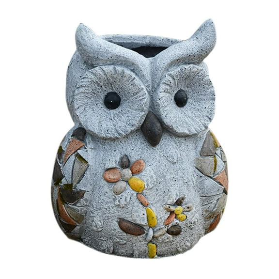 colaxi Garden Flower Pot Owl Planter Pot Art Decoration Modern Indoor Outdoor Decor Owl Statue Garden Decor for Home Patio .5cmx30.5cm
