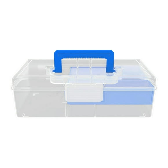colaxi Hard Case Box with Handle Fishing Accessories Box Fishing Tackle Box Fishing Gear Organizer for Lures Worms Jigs blue