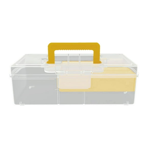 colaxi Hard Case Box with Handle Fishing Accessories Box Fishing Tackle Box Fishing Gear Organizer for Lures Worms Jigs yellow